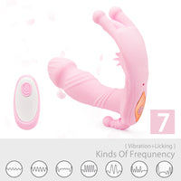 Wearable Licking Vibrator with Wireless Remote Control for G Spot Clitoral Stimulation;  Multi Vibration Modes;  Vibrating Panties Adult Sex Toys for Women or Couples Play