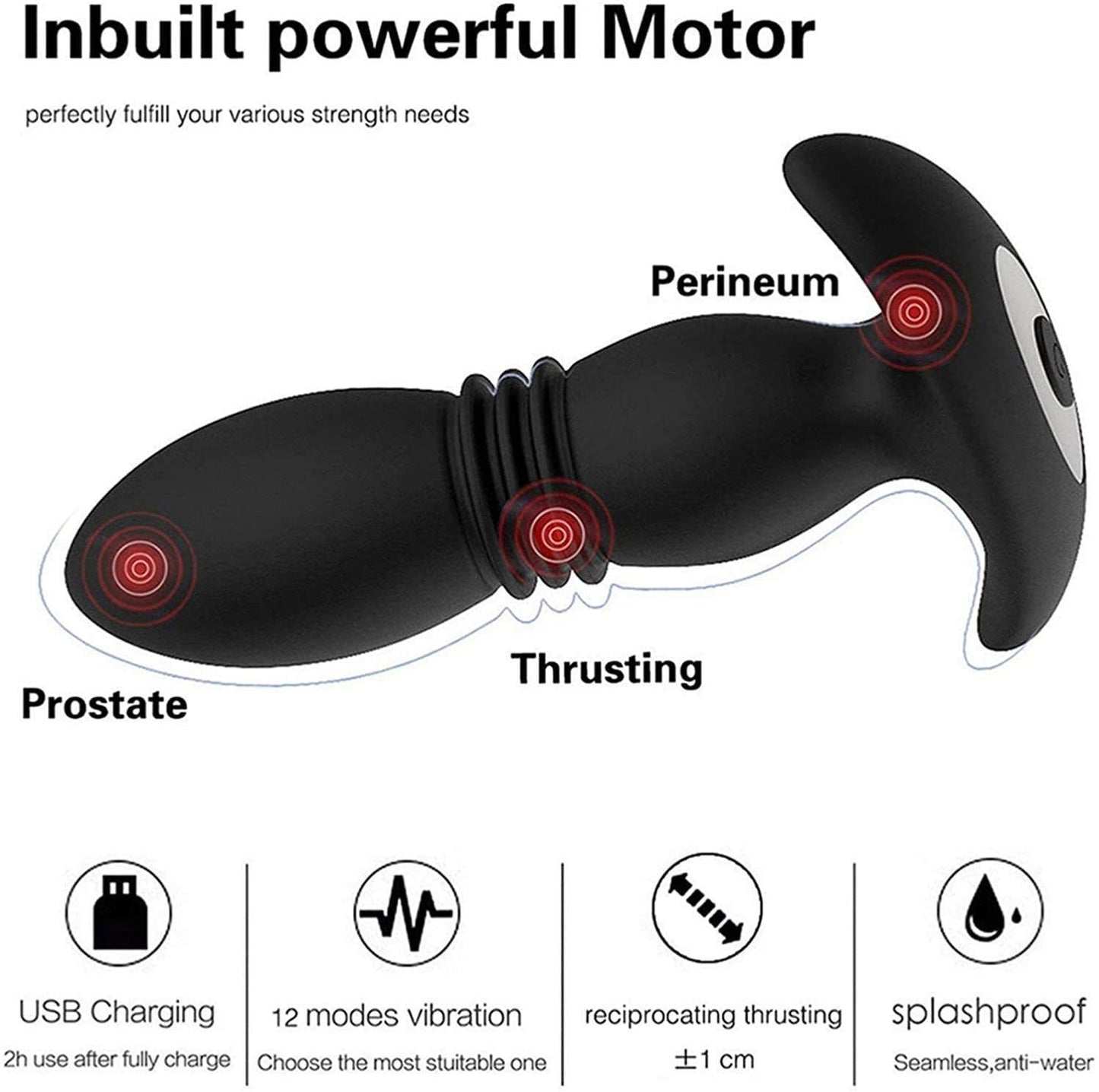 Anal Bead 10 Modes Adult Sex toys with Remote Control -Anal Stimulator Vibrating Anus Plug for Men;  Women and Couples Butt Plug;  Soft Silicone Anal Plug Sex Toy for Men;  Women and Couple