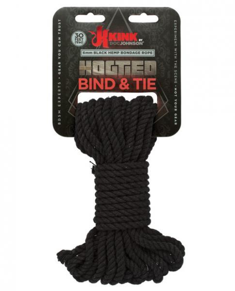 Kink Hogtied Bind &amp; Tie Hemp Bondage Rope 30ft Black