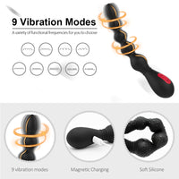 3 in 1 G Spot Beads Vibrator - Butt Plug Anal Sex Toy with Remote Control for Adult Women Men Couple Silicone Butt Plug Anal Beads Flexible Smooth Play Handle Sex Toy