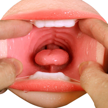 Deep Throat Red Lips Male Masturbator Artificial Silicone Masturbation Massager Aircraft Male Masturbator Aircraft Cup Butt Doll Cup Sex Toys Male Masturbator Artificial