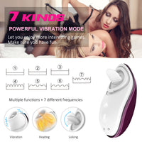 Licker Toy for Women Sex Toy Licking Tongue Heating Oral Stimualator Hands Free Silicone Pleasure Toy Couple Waterproof Vibrator for Women Breast Stimulator