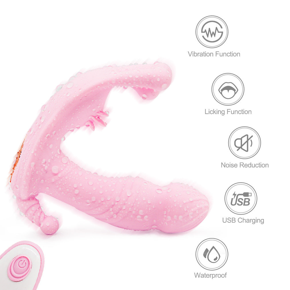 Wearable Licking Vibrator with Wireless Remote Control for G Spot Clitoral Stimulation;  Multi Vibration Modes;  Vibrating Panties Adult Sex Toys for Women or Couples Play