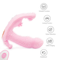 Wearable Licking Vibrator with Wireless Remote Control for G Spot Clitoral Stimulation;  Multi Vibration Modes;  Vibrating Panties Adult Sex Toys for Women or Couples Play