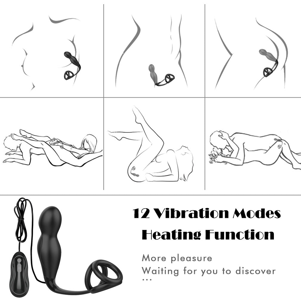 Prostate Massager MassagerRVibrating Prostatic Massagerr For Men Silicone Waterproof Wireless Remote Control Male Prostate Massager Wireless Remote Control USB Rechargeable Vibrator Masturbater Large