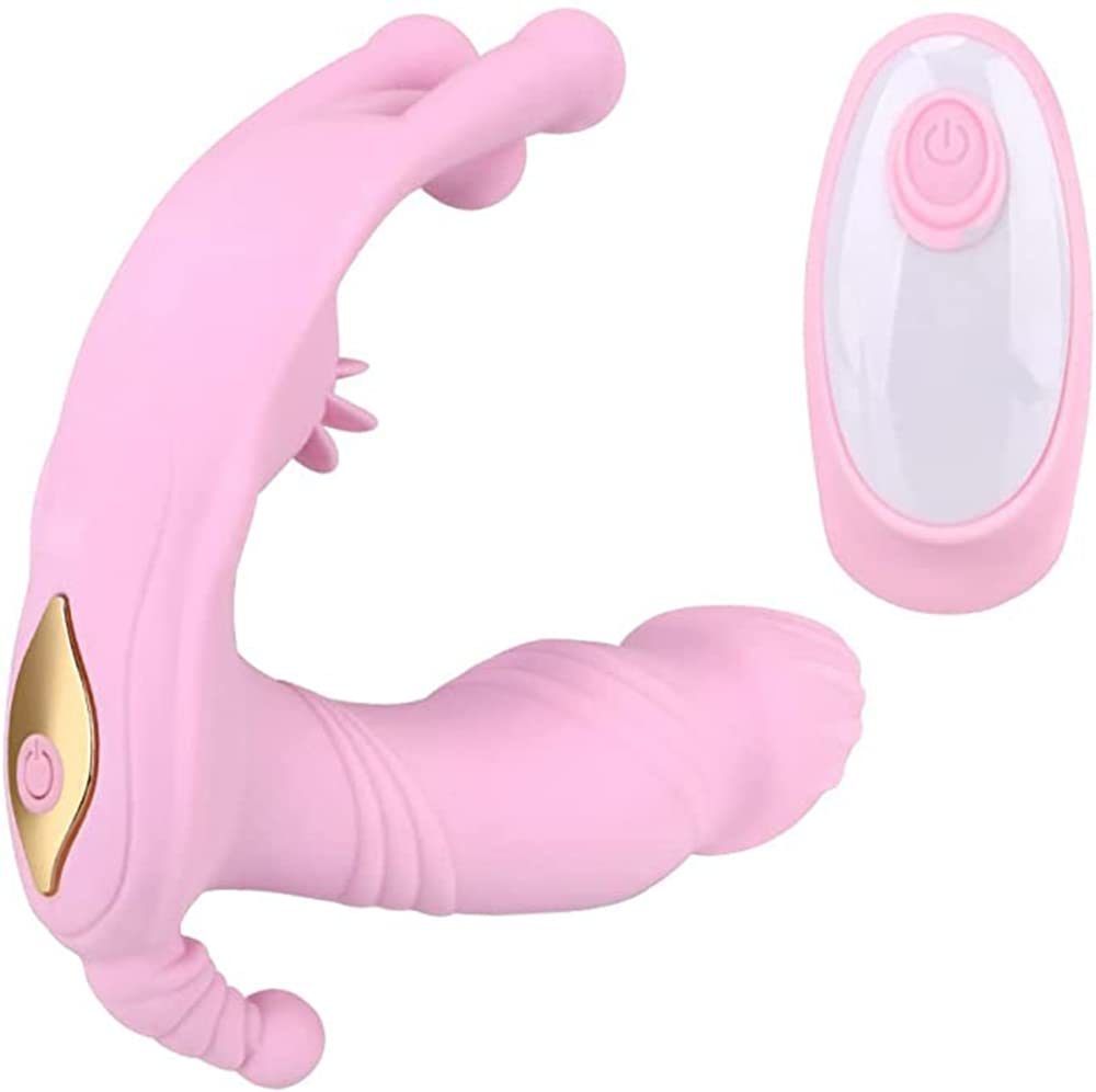 Wearable Licking Vibrator with Wireless Remote Control for G Spot Clitoral Stimulation;  Multi Vibration Modes;  Vibrating Panties Adult Sex Toys for Women or Couples Play