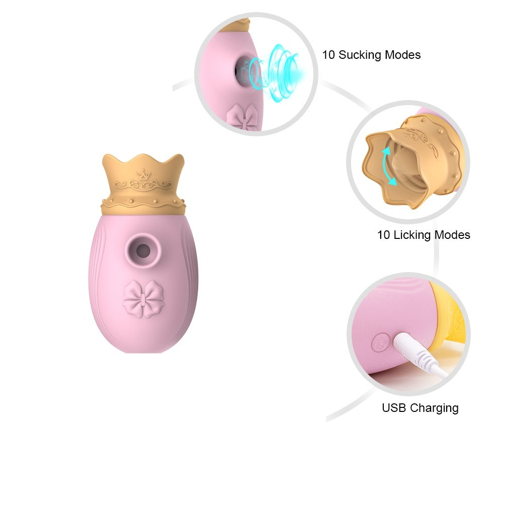 Female Oral Tongue Simulator; 10 Frequency Clitorial Sucking Toy; Handheld Vibrator G-Spotter Stimulator for Women with Remote Clitorial Sucking Seix Toy; T-Shirt; Socket charging