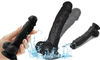 Realistic Texture 8 Inches Black Dildo Dongs(BBC)  with Suction Cup