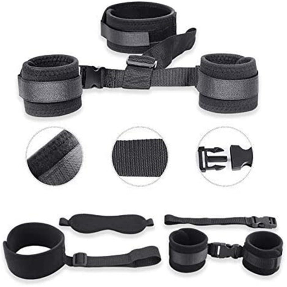 Soft Plush Collar and Handcuffs Set for Couples Sensual Play and Bondage Kit