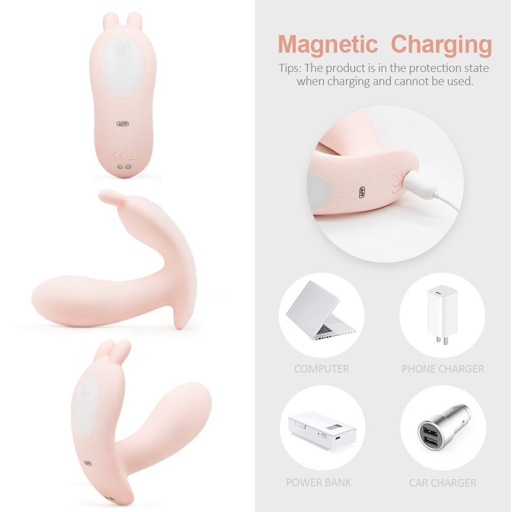 Multi Frequency Wearable Vibrator APP Remote Control Heating Massager Rechargeable Adult Sex Toys for Women Couples Wearable Panty Vibrator and Adult Sex Toys with APP Remote Control